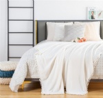 Flannel Blankets with Pom-Pom