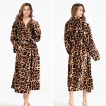 Soft Flannel printed hooded bathrobe