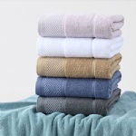 cotton towel and bath towel set with solid color