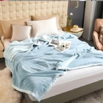 Flannel and Sherpa double-sided quilt