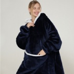 Velvet hooded blanket